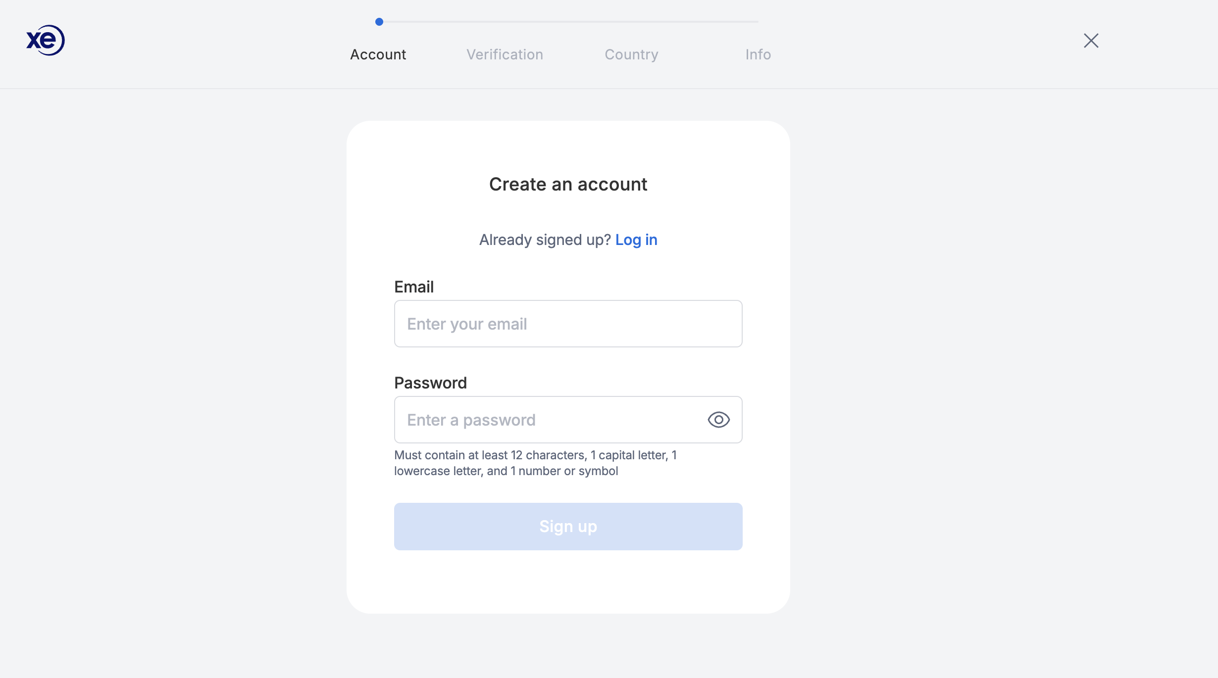Create your account